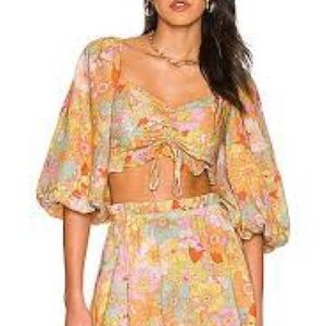 Show Me Your MuMu Floral Puff Sleeve Crop Top